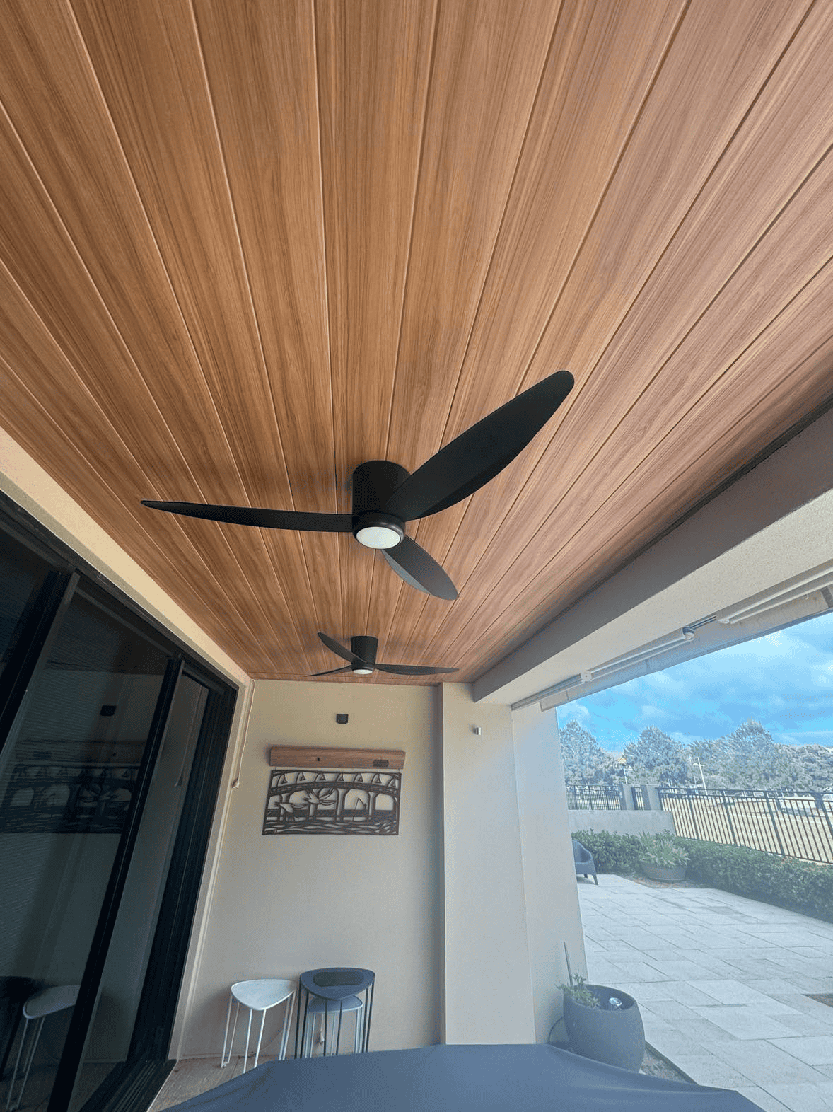 Ceiling Lining Providing Framework For Fans
