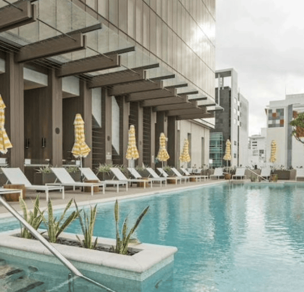 Commercial Carpenters Specialising in Composite Installs 3 Hotel Poolside Deck Laid By Commercial Carpenters