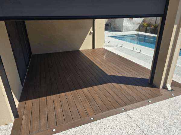 Why Use a Treated Pine Decking Frame under Composite Boards? 1 Poolside Composite Boards Laid Over Treated Pine Decking Frame